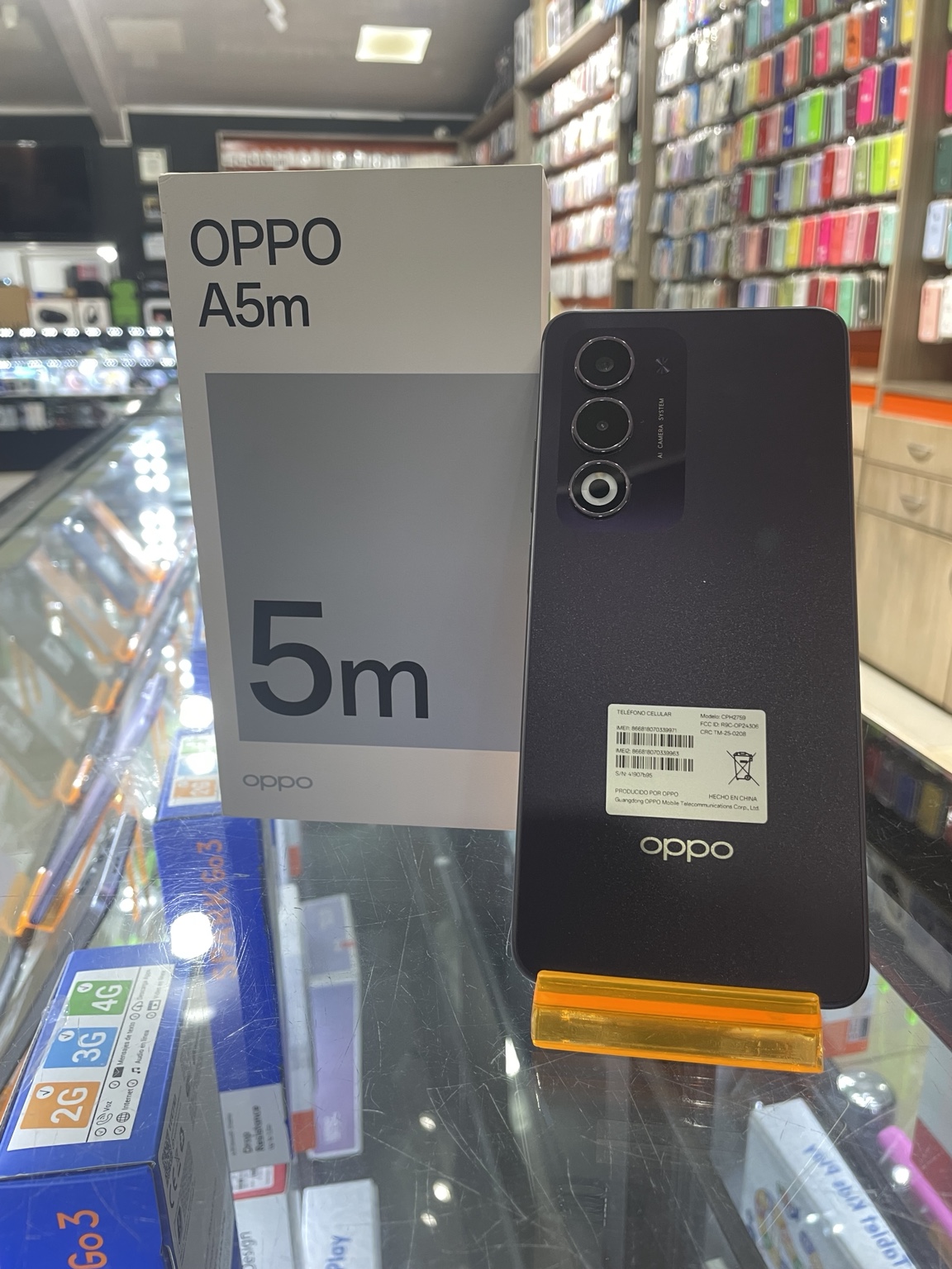 OPPO A5m con su caja en CeluMovil Shop