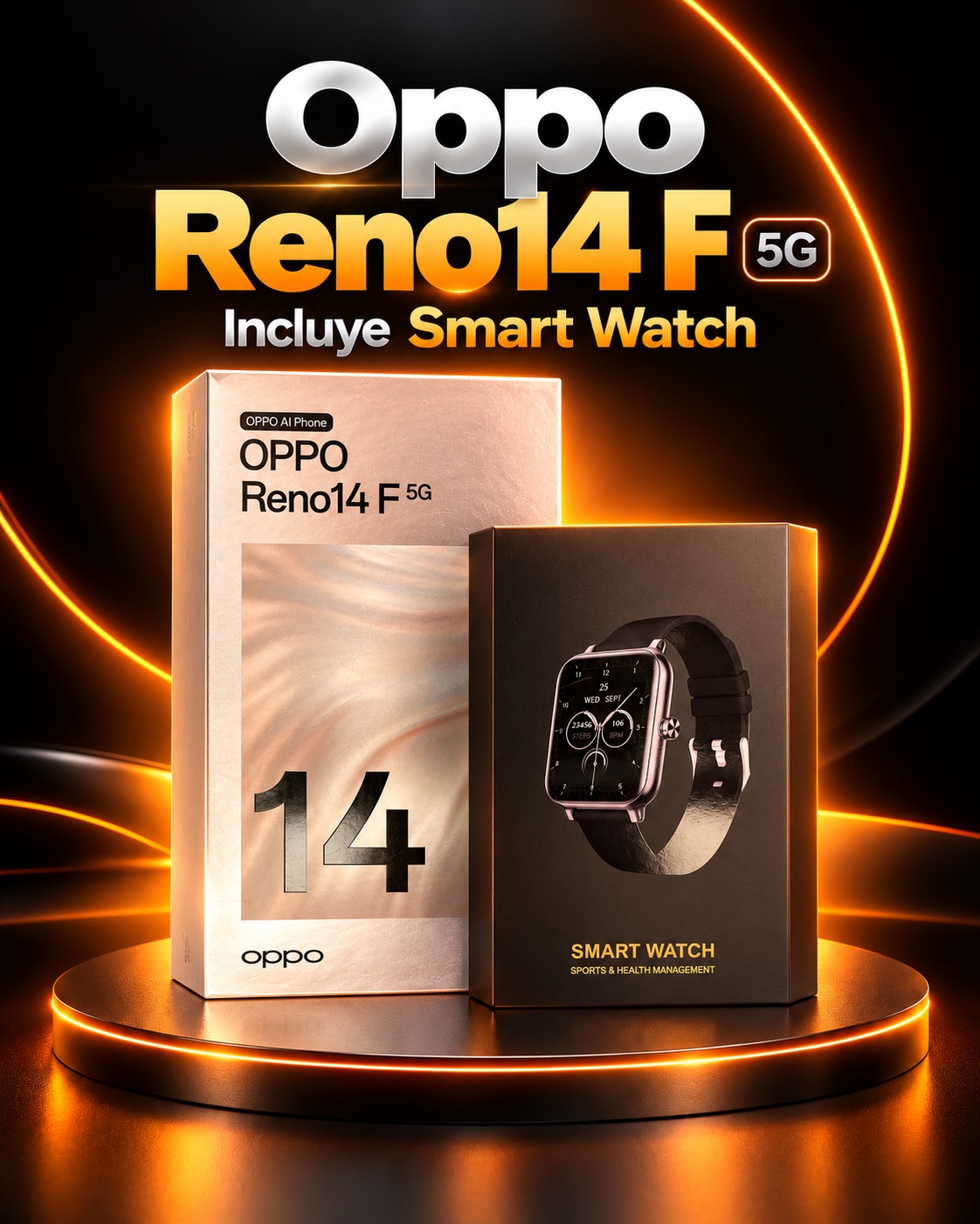 OPPO Reno14 F 5G con smartwatch incluido