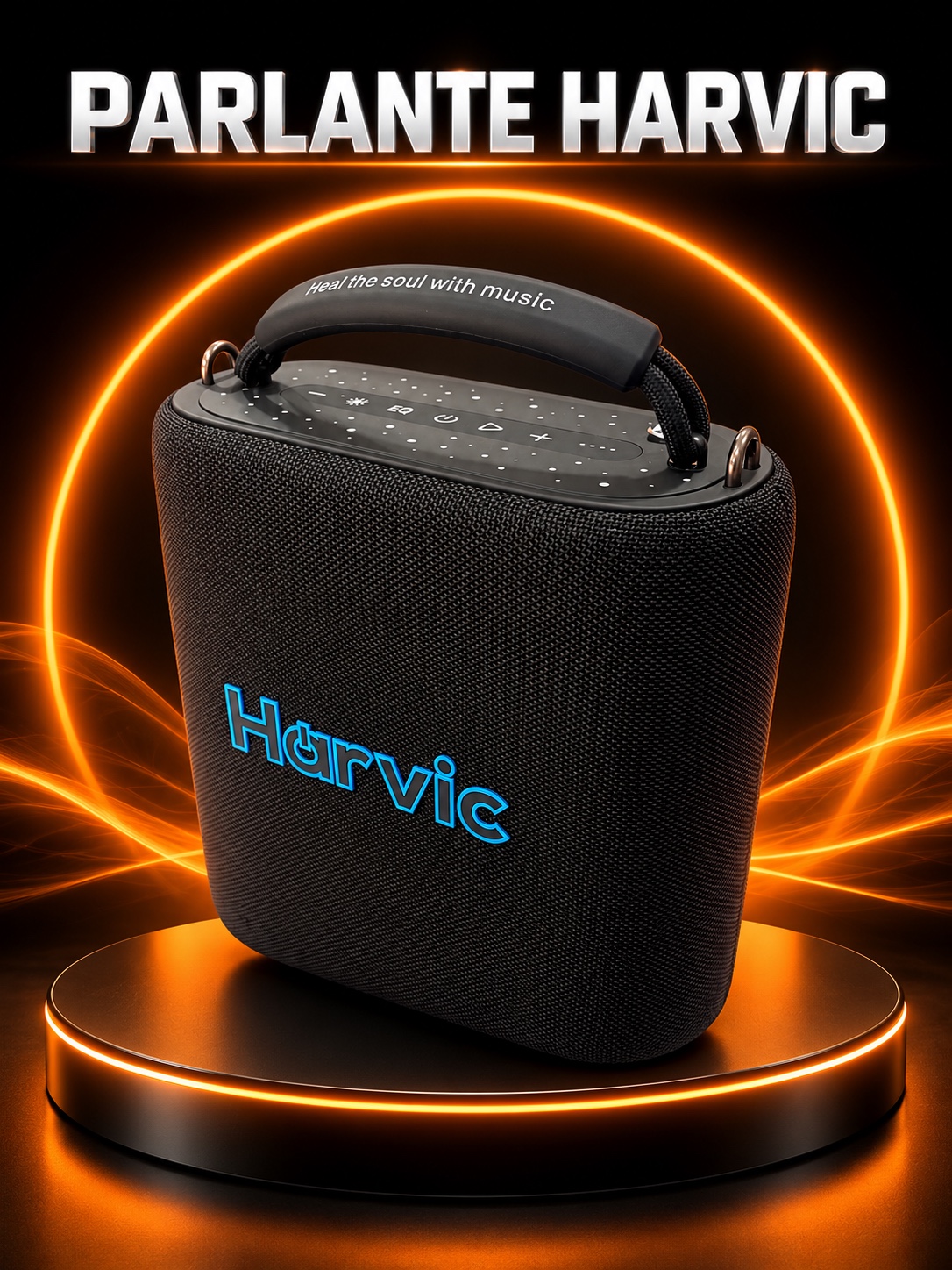 Parlante Harvic negro