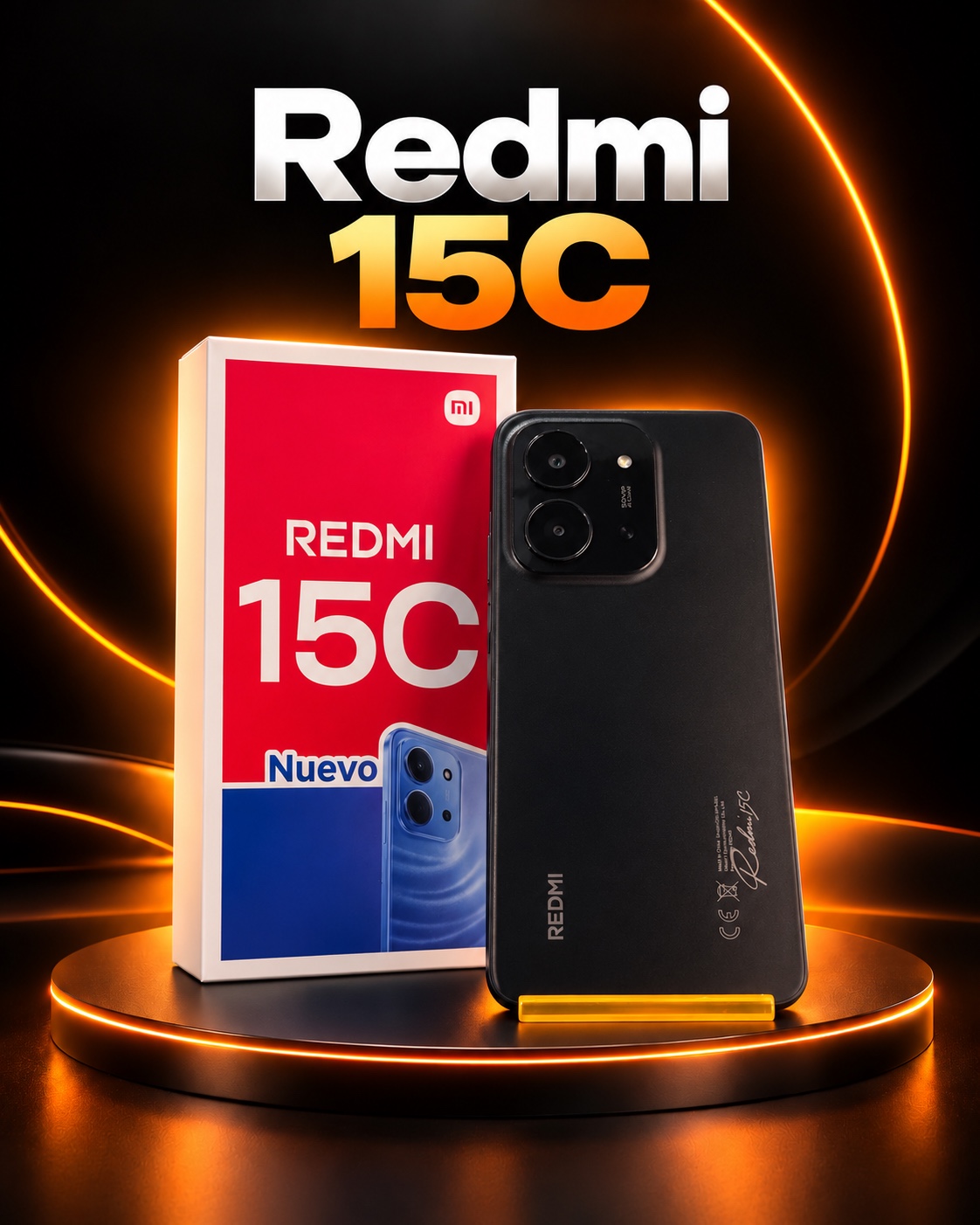 Redmi 15C con su caja en CeluMovil Shop